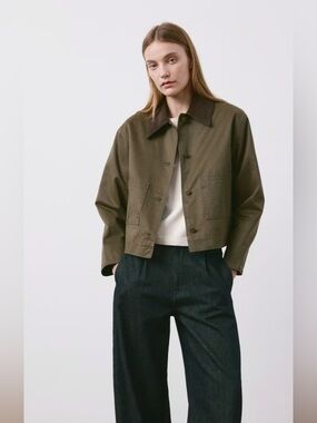 MANGO COTTON PARKA WITH CONTRASTING COLLAR BRAND NEW